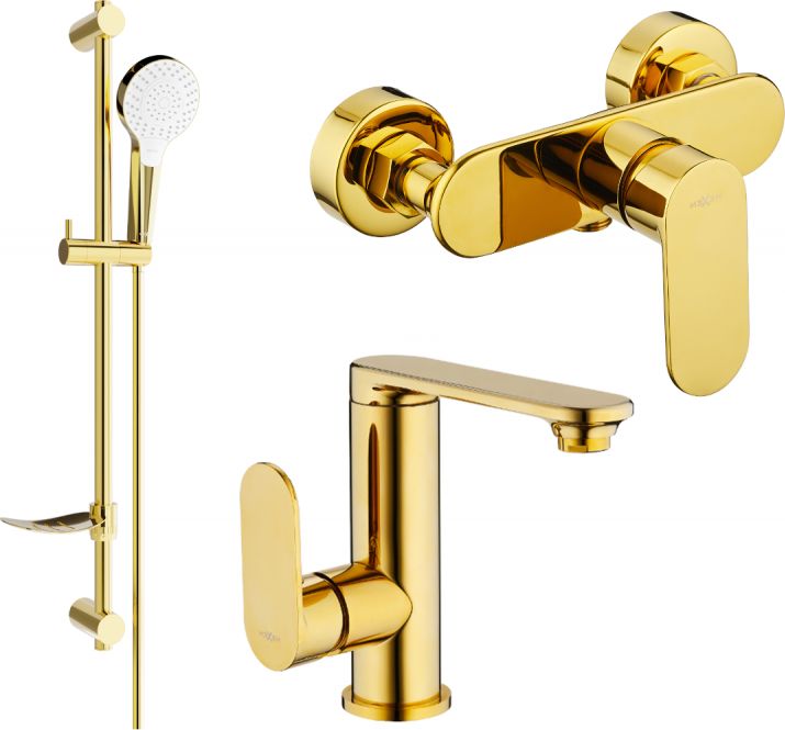 Mexen Mexen Milo DF05 zestaw prysznicowy, złoty - 713054DF05-50