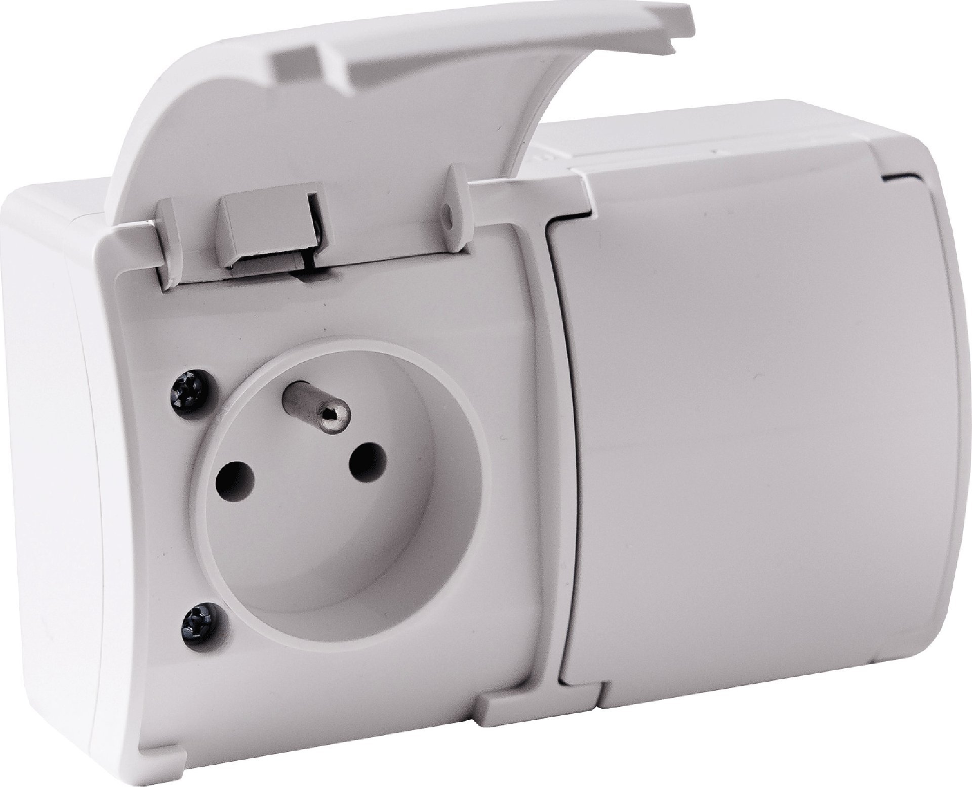 Orno Gniazdo podwójne 2x2P+Z AQUATIC, IP44, białe, 10 szt.