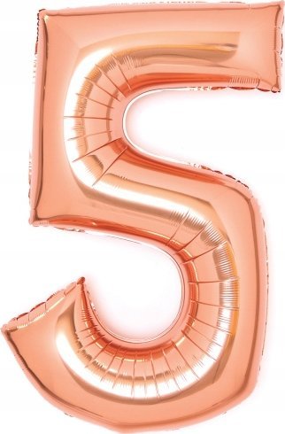 AMSCAN Balon foliowy cyfra 5 różowe złoto 52x66cm 9913220