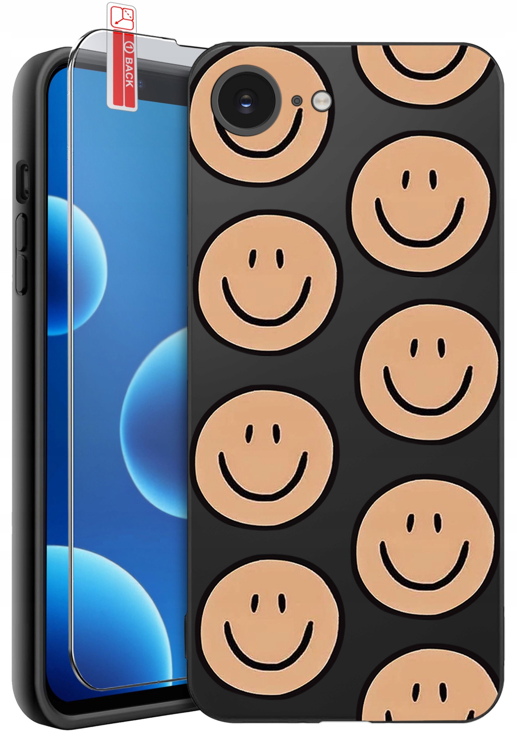 ETUI do iPhone 16e | WZORY | SILIKONOWE MATT CASE + SZKŁO 9H