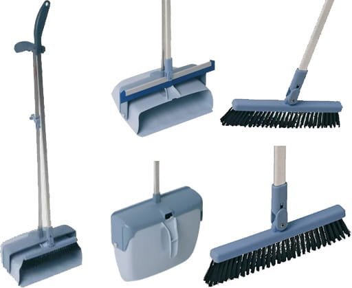 Vileda Zestaw Lobby szufelka zamykana na drążku + Miotła do systemu Lobby 25 cm