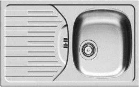 Zlewozmywak Pyramis 1-komorowy Fork z ociekaczem 78 x 43,5cm stalowy (10018120)