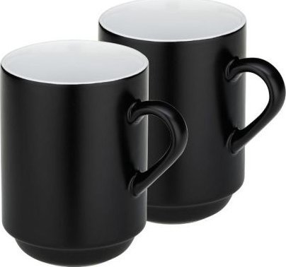 Kela Kubki, 2 szt., ceramika, 0,3 l, śred. 7,5 x 11 cm, czarne / Kela