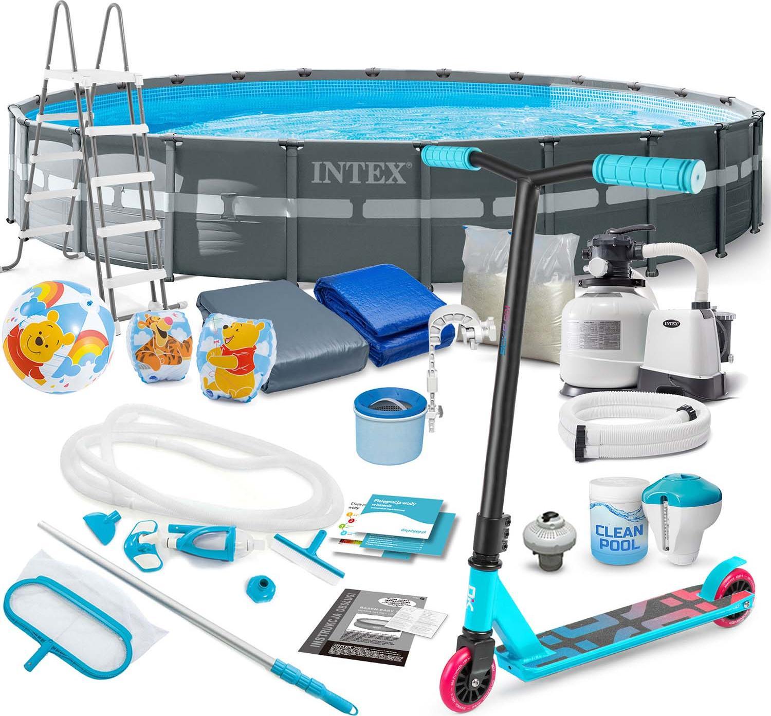 Intex Basen ogrodowy stelażowy 732 x 132 cm 20w1 INTEX 26340 + hulajnoga GRATIS