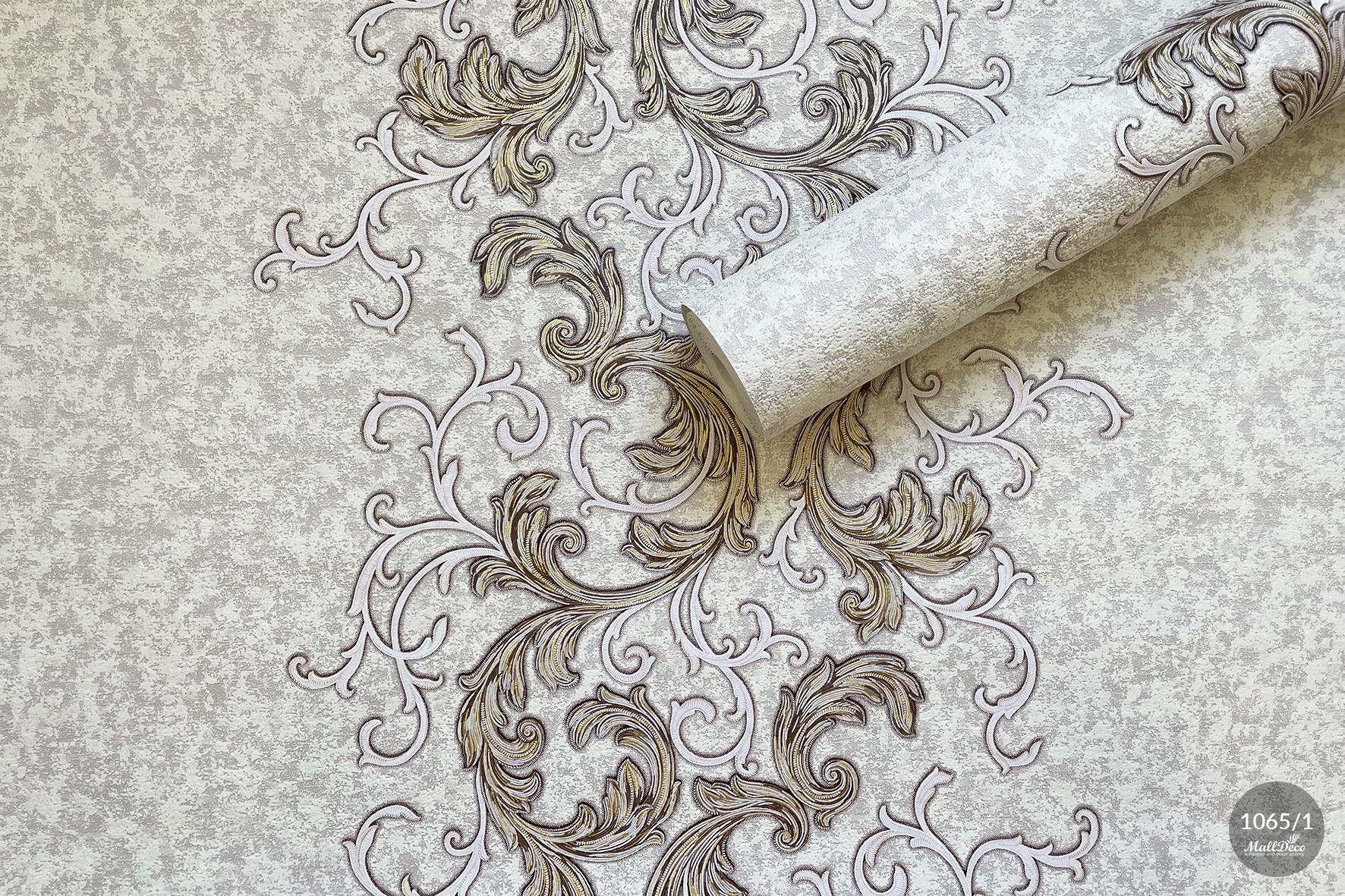 MallDeco TAPETA WINYLOWA GLADYS DEKORACJA CAPPUCCINO W PROSZKU