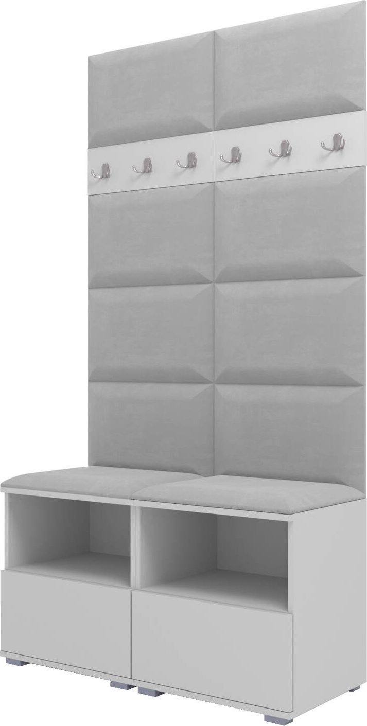 Ravio Tapicerowana garderoba Nela III - kolor biały + tkanina Trinity 32