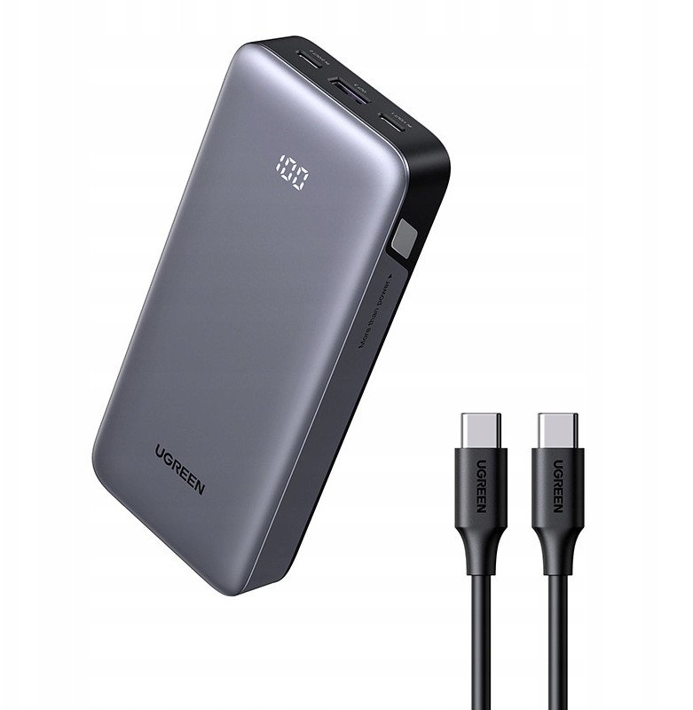 Powerbank UGREEN PB532 20000mAh USB-A, 2xUSB-C 30W szary
