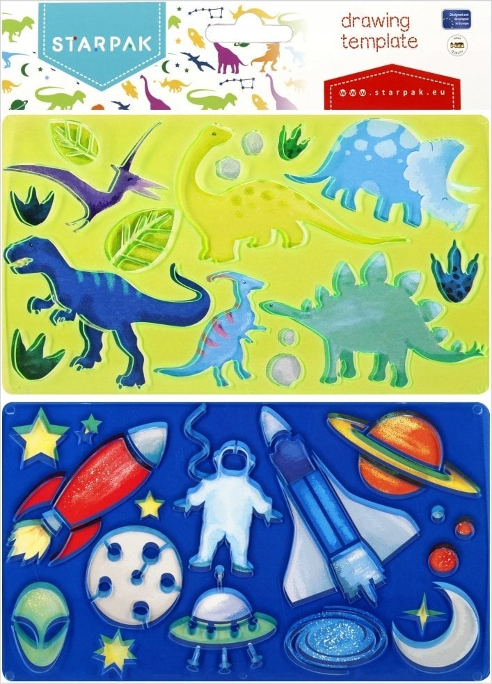Starpak SZABLON DINO/KOSMOS 225X130 2SZT STK PBH 12/144