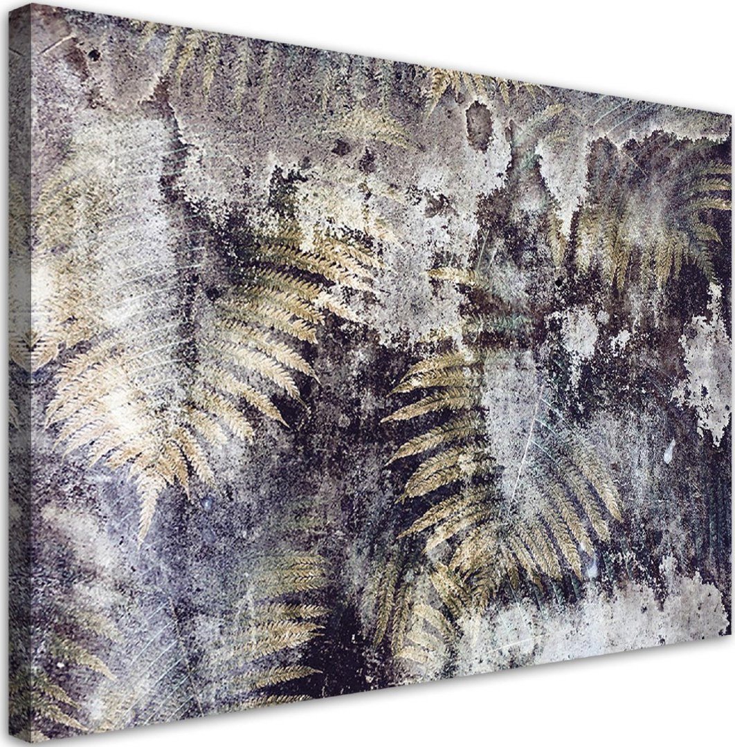 Feeby Obraz na płótnie, Złote liście paproci - 120x80