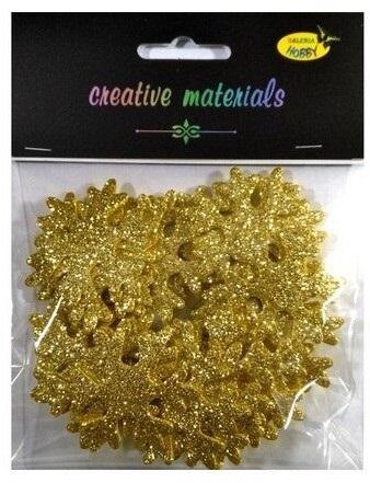 Dalprint Śnieżynki z złotych brokatowych piankowych ok 30szt