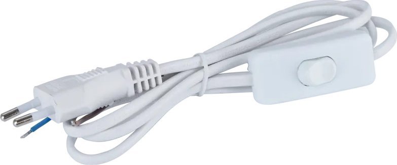 Kabel zasilający Aigostar Kabel z przełącznikiem 2x0.75m 1,5 m biały Kabel z przełącznikiem 2x0.75m 1,5 m biały