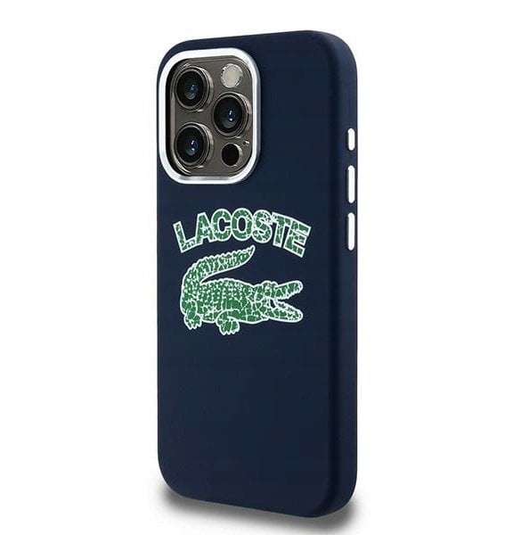 Lacoste LCHMP15LUCRV iPhone 15 Pro 6.1" granatowy/marine hardcase Silicone Cracked Logo MagSafe