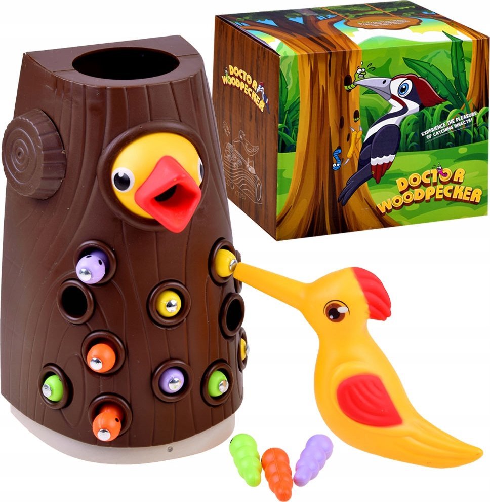 Jokomisiada Gra zręcznościowa DZIĘCIOŁ robaczki magnes GR0495