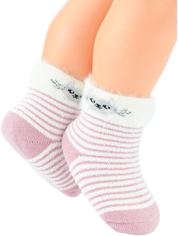 Skarpetki niemowlęce z puszystym ściągaczem Kotek 6-12m SF024-G-01-A