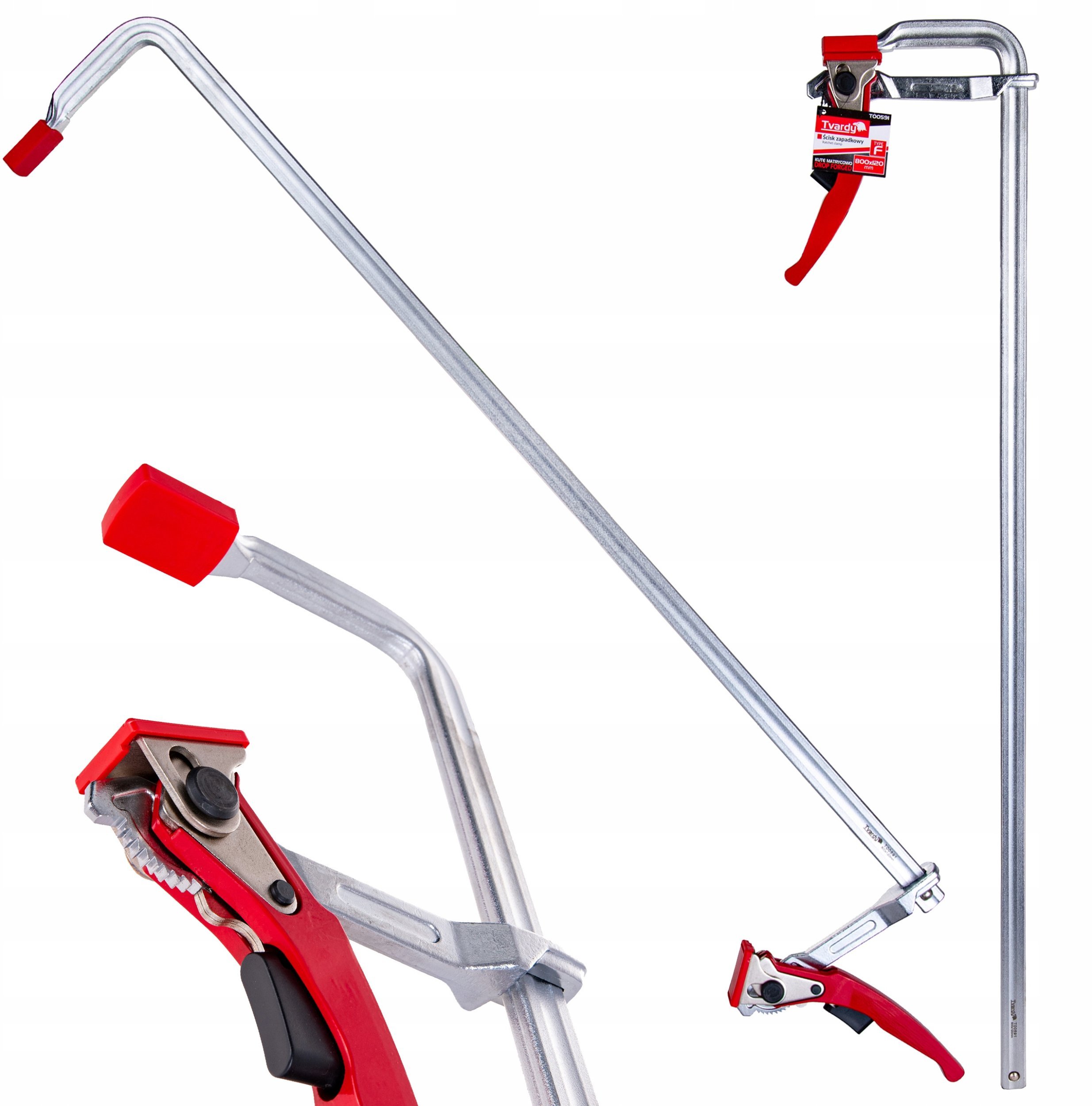 Ścisk zapadkowy kuty typu F 800x120mm (8)