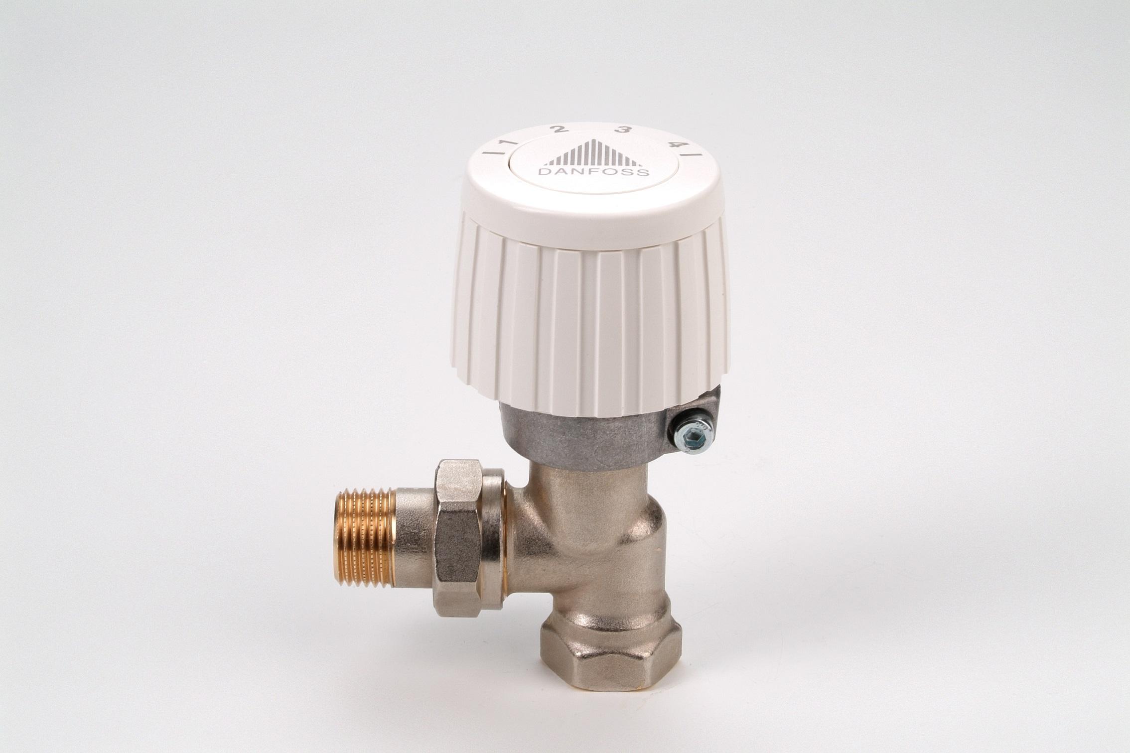 Danfoss Zawór FJVR 15 kątowy+głowica FJVR 10-50 biała 003L108