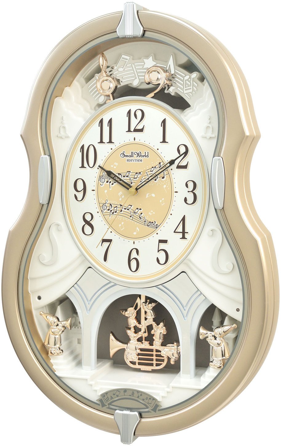 RHYTHM Zegar ścienny 4MJ428WU13 melodie wahadło 33x50 cm