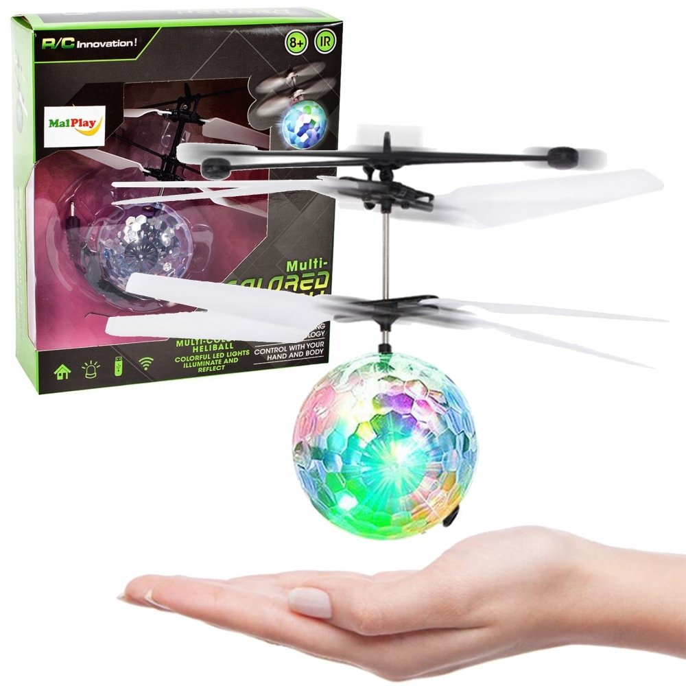 Kula świecąca latająca sterowana ręką