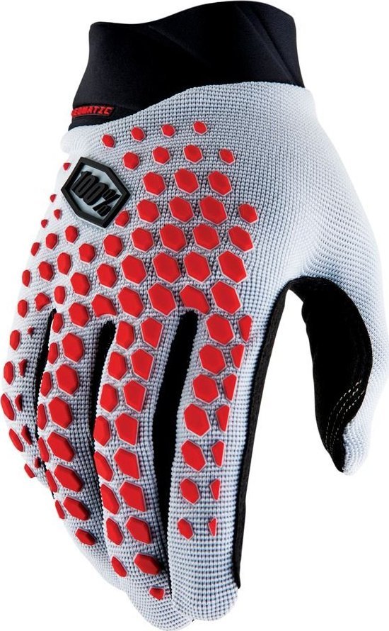 100% Rękawiczki 100% GEOMATIC Gloves Grey/Racer Red - L (długość dłoni 193-200 mm) (NEW 2022)
