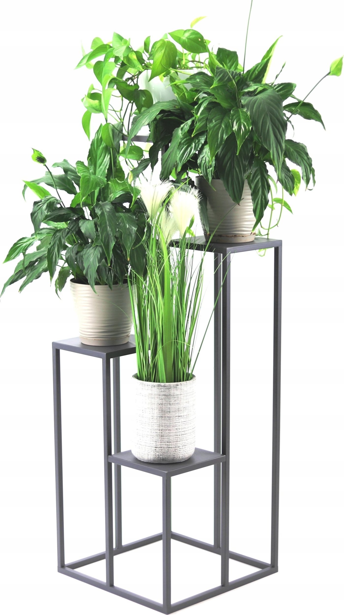 Jakpoldesign Kwietnik Metalowy Stojak na cztery kwiaty METALLO 112cm szary LOFT KWL