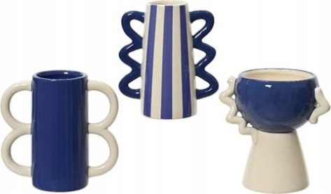 Kaemingk Osłonka niebieska na kwiaty ozdobna z uszami 11x15,5 cm