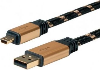 Kabel USB Roline USB-A - miniUSB 1.8 m Czarny (11.02.8822)