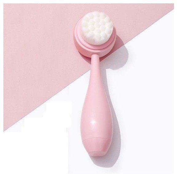 Szczotka do mycia twarzy dwustronna, oczyszczająca, miękka, silikonowa 14,5cm SCZ13R