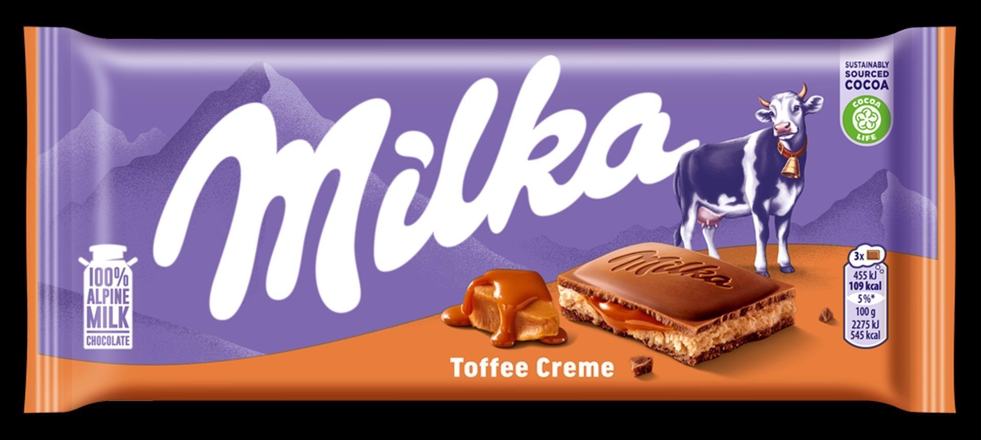 Milka Czekolada mleczna z nadzieniem toffi 100 g