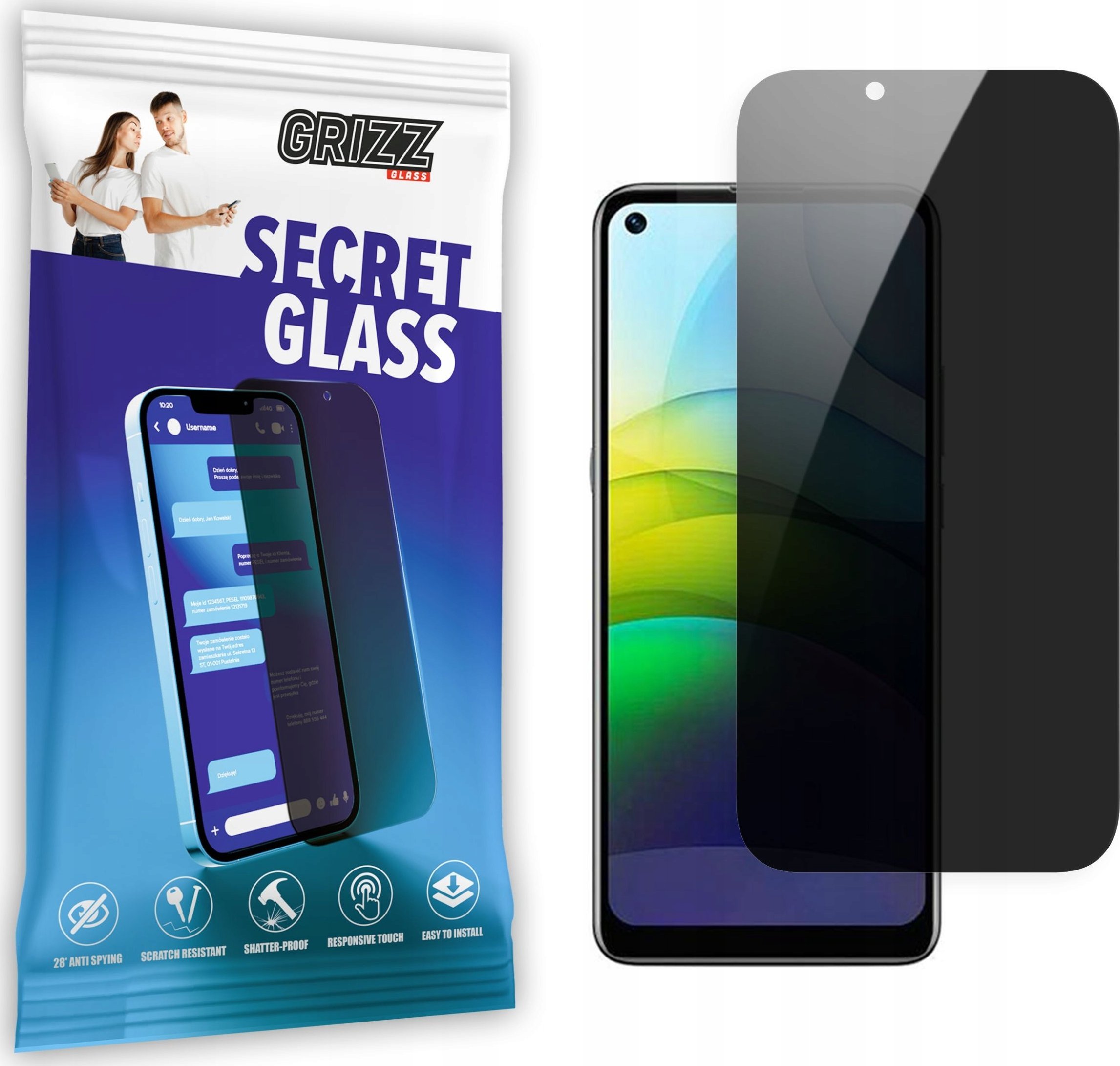 GrizzGlass Szkło prywatyzujące GrizzGlass SecretGlass do Lenovo K12 Pro