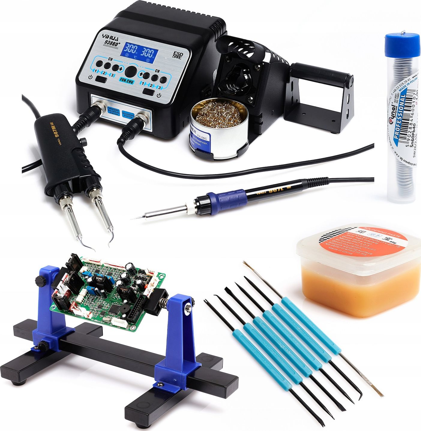 Techrebal Stacja lutownicza Yihua 938BD+ Podstawka KIT5