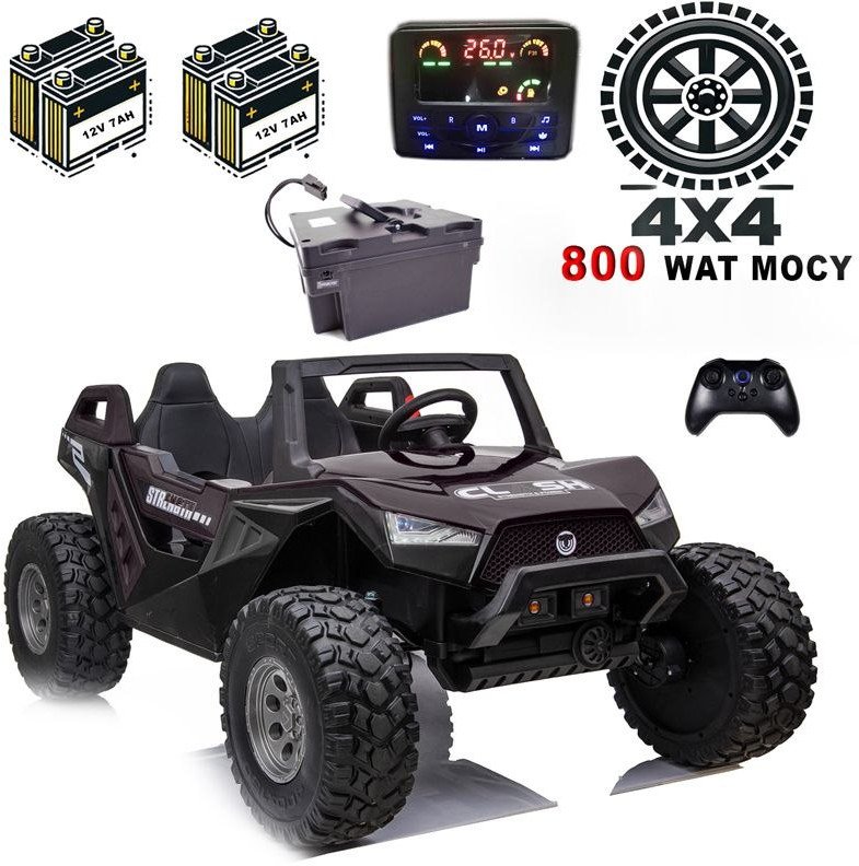 MEGA BUGGY CLASH DLA 2 DZIECI, 4 SILNIKI, 24V-800W, MIĘKKIE PRZESUWANE SIEDZENIE, WALIZKA NA AKUMULATOR/SX-1928 EDUKAMP