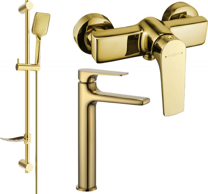 Mexen Mexen Lynx DF62 zestaw prysznicowy, złoty - 745914DF62-50