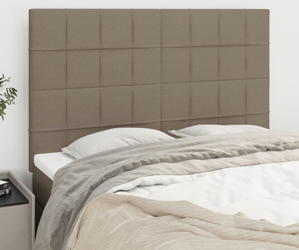 vidaXL vidaXL Zagłówki do łóżka, 4 szt., taupe, 72x5x78/88 cm, tkanina