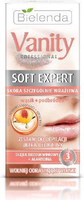 Bielenda Vanity Soft Expert Zestaw do depilacji twarzy ultra delikatny 15ml