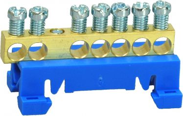 Simet Zacisk przyłączeniowy na TS35, neutralny N, 7-polowy, 7x16mm2 870N/7 niebieski (89810003)