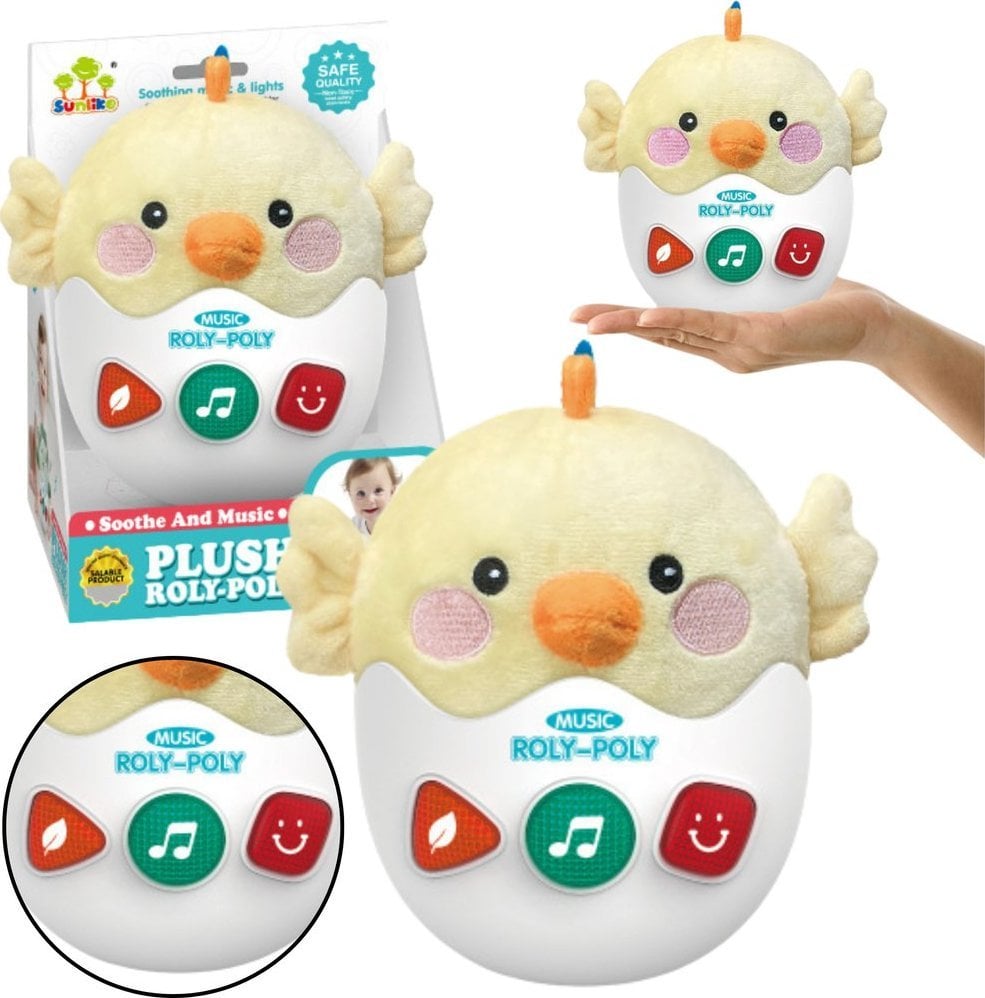 LeanToys Interaktywna Wańka Wstańka Kurczak Światła Dźwięki Żółty