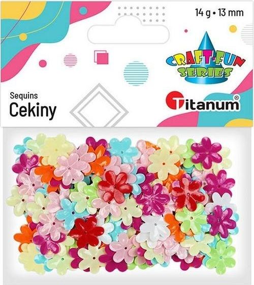 Titanum Cekiny 13mm wypukłe pastelowe kwiaty mix kolorów