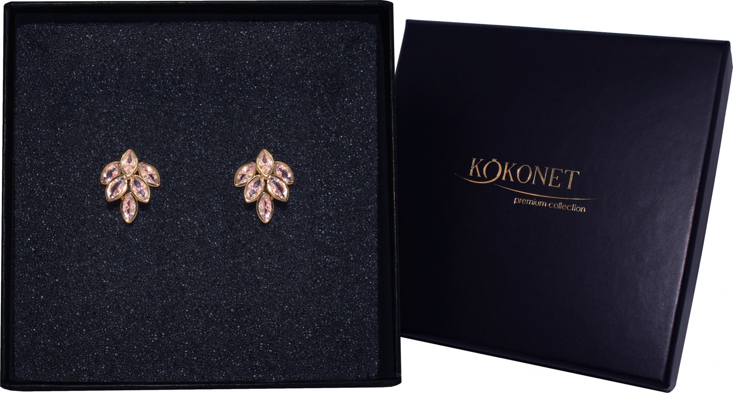 KOKONET POZŁACANE kolczyki z listkami 3d kolczyki eleganckie złote boho glam modne