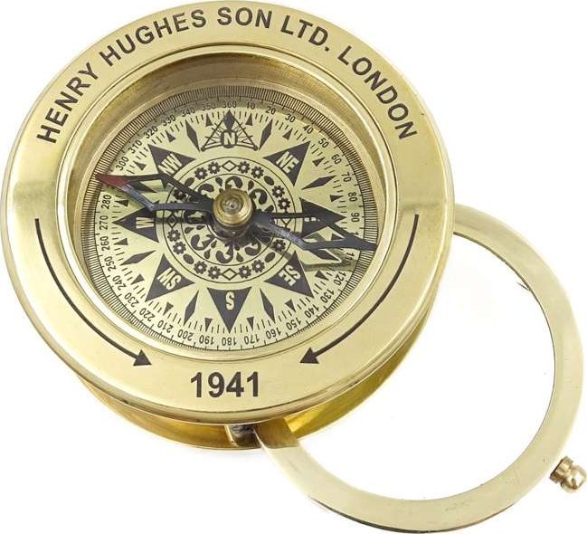 Giftdeco Turystyczny Kompas z Lupą i kalendarzem 40-letnim