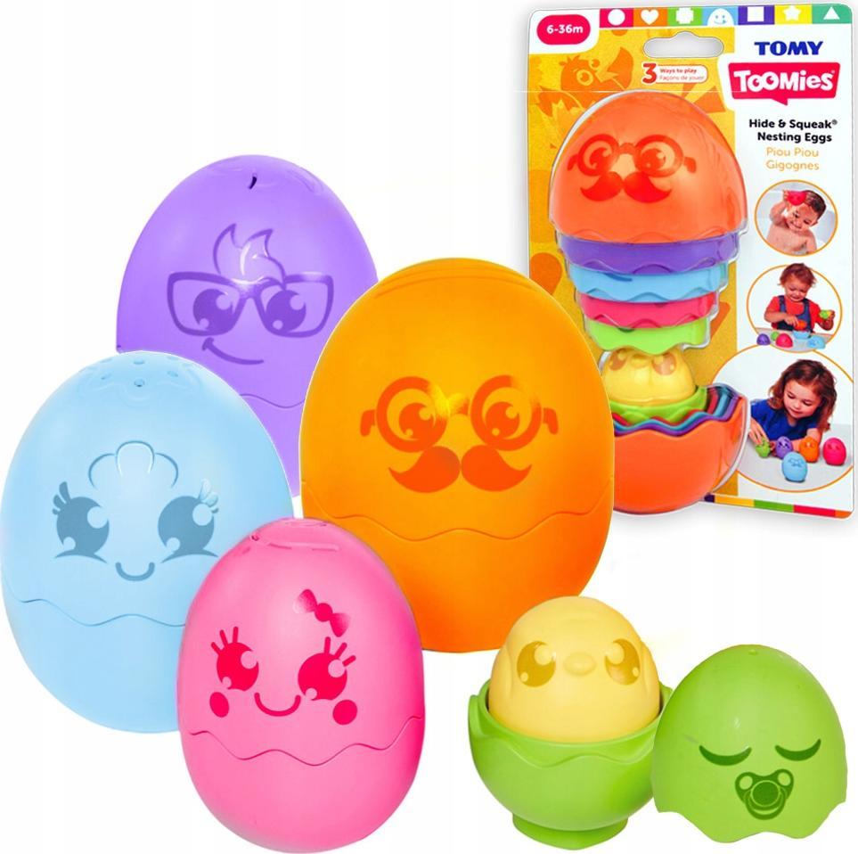 Akuku Zabawka kąpielowa jajko matrioszka Tomy pomarańczowy