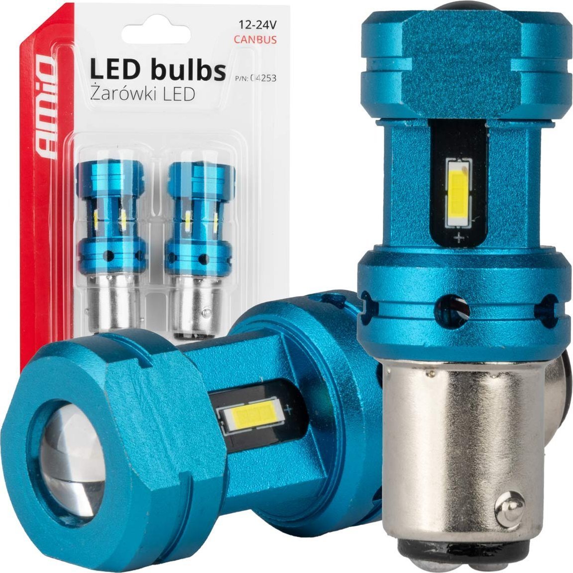 Żarówki led canbus 1157 bay15d p21/5w 4smd 1860 white 12v 24v amio-04253