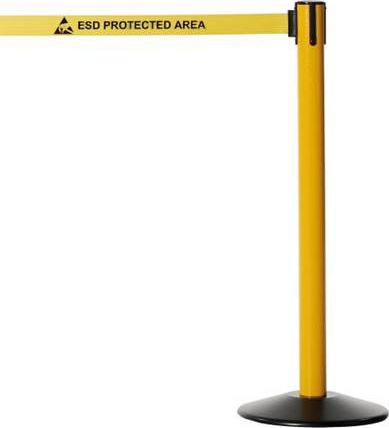 Tensator Pachołek/słupek plastikowy Popular z rozwijaną taśmą odgradzającą, ostrzegawczą. Żeliwna podstawa. (Taśma 2,3m)