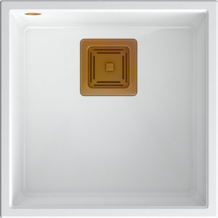 Zlewozmywak Quadron DAVID 40 GraniteQ snow white/elementy miedziane