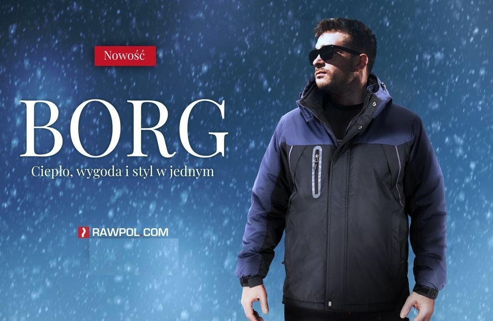 Kurtka męska R.E.I.S. BORG - Kurtka męska ochronna ocieplana odblaski zamek błyskawiczny napy stójka odsuwany kaptur z polarową podszewką 100% poliest