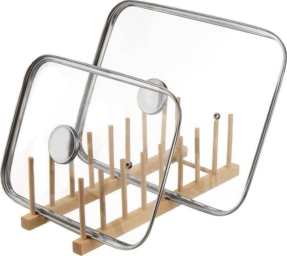 Orion Stojak na talerze i pokrywki drewniany 35,5x13,5x11 cm