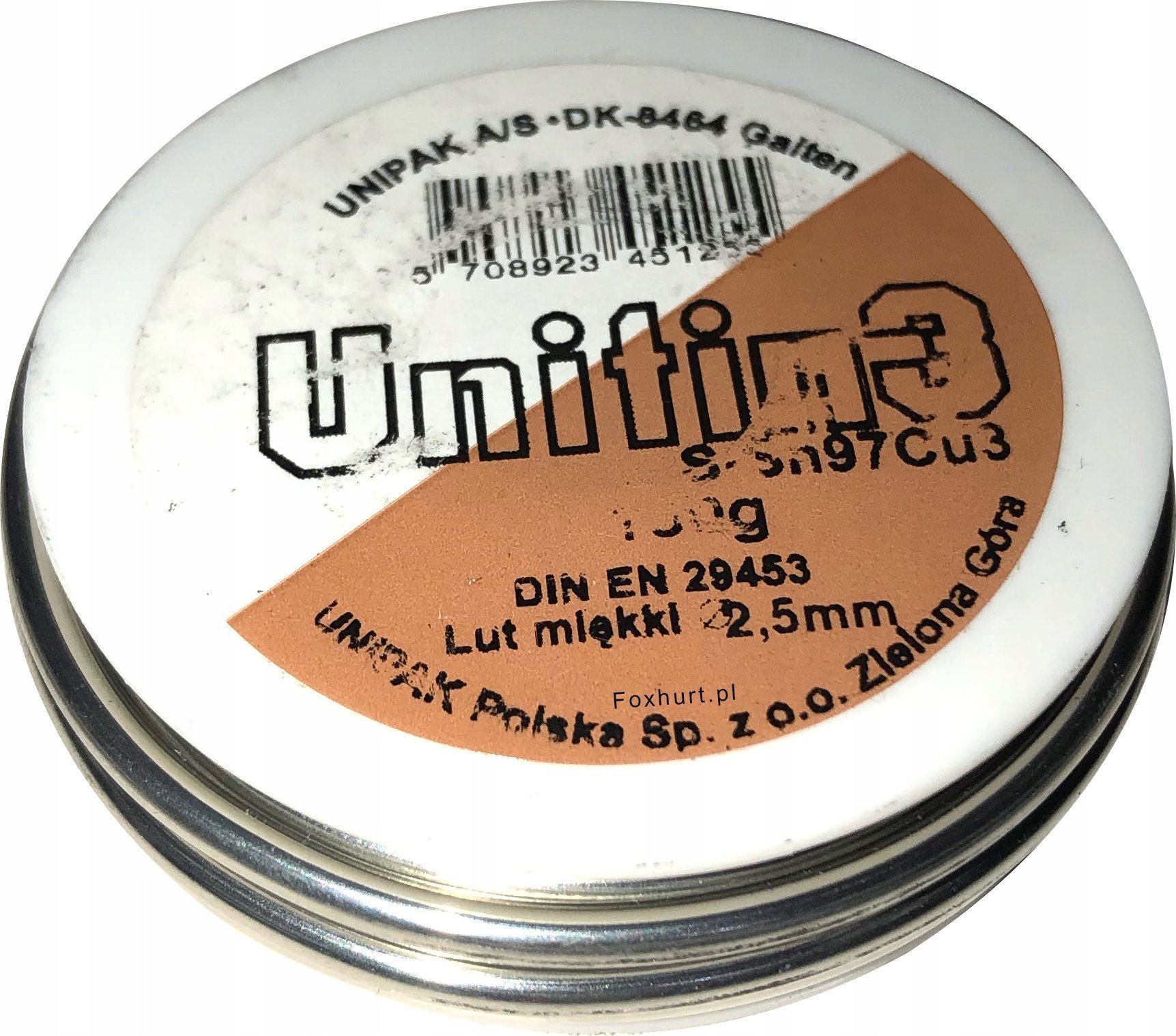 Unipak Lut miękki S-Sn97Cu3 2,5mm 100g - 4514230