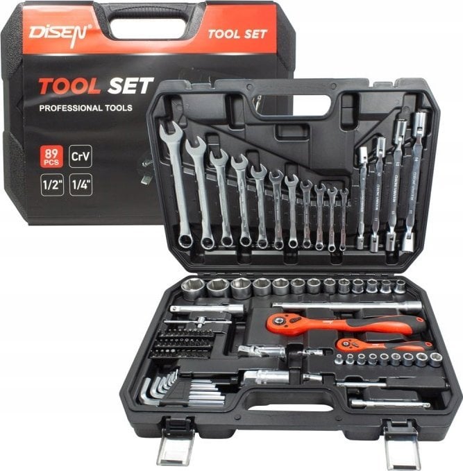 Zestaw narzędzi 89el. 1/4" 1/2" (6-kątny) (4-32mm)