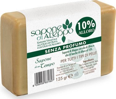 Mydło z Aleppo - Liść Laurowy 10% Bezzapachowy 125 gr - SAPONE DI UN TEMPO