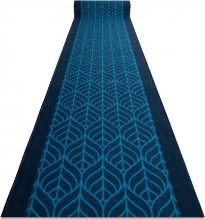Dywany Łuszczów CHODNIK PODGUMOWANY PIÓRA granat 90cm, 90x880 cm