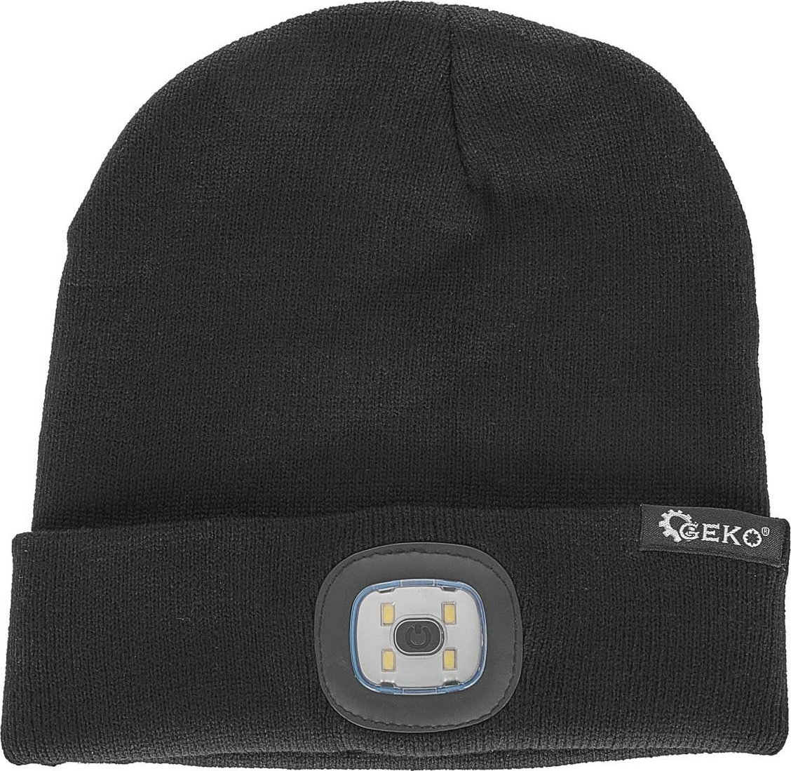 Geko Czapka zimowa akumulatorowa z lampką LED (czarna) (100)